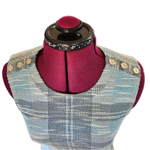 Tommy Hilfiger SEEN ON TV JANE THE VIRGIN Blue Tweed Fit&Flare Sleeveless Dress - Picture 9 of 16